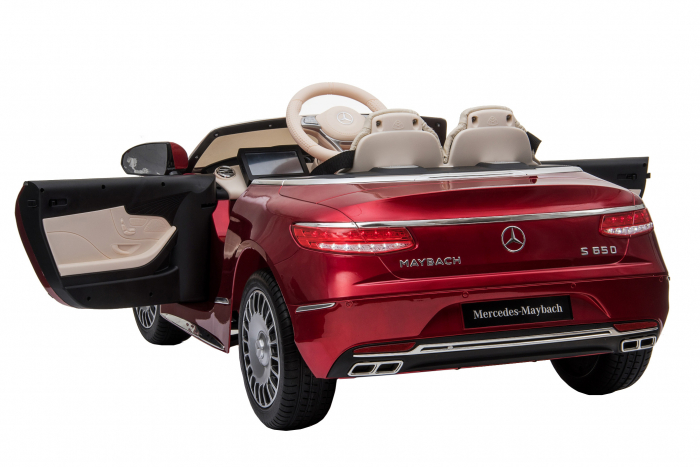 Masinuta electrica Premier Mercedes-Maybach S650 Cabriolet, 12V, roti cauciuc EVA, scaun piele ecologica, visiniu [12]