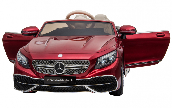Masinuta electrica Premier Mercedes-Maybach S650 Cabriolet, 12V, roti cauciuc EVA, scaun piele ecologica, visiniu [11]