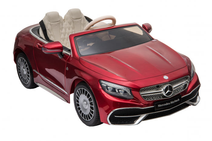 Masinuta electrica Premier Mercedes-Maybach S650 Cabriolet, 12V, roti cauciuc EVA, scaun piele ecologica, visiniu [17]