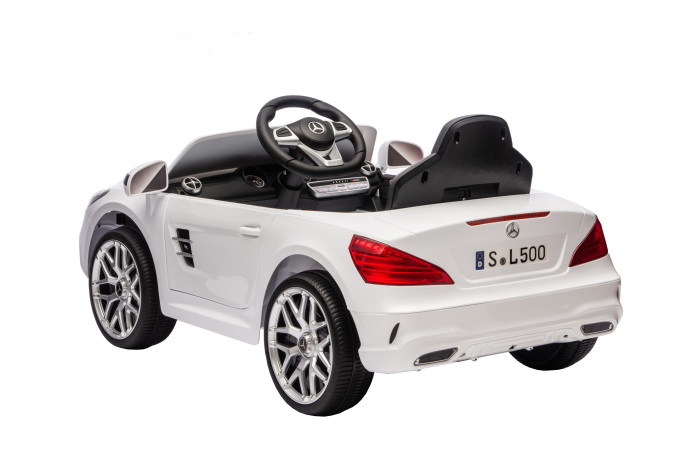 Masinuta electrica Premier Mercedes SL500, 12V, roti cauciuc EVA, scaun piele ecologica, alb [6]