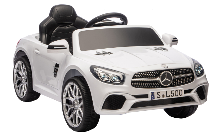 Masinuta electrica Premier Mercedes SL500, 12V, roti cauciuc EVA, scaun piele ecologica, alb [8]