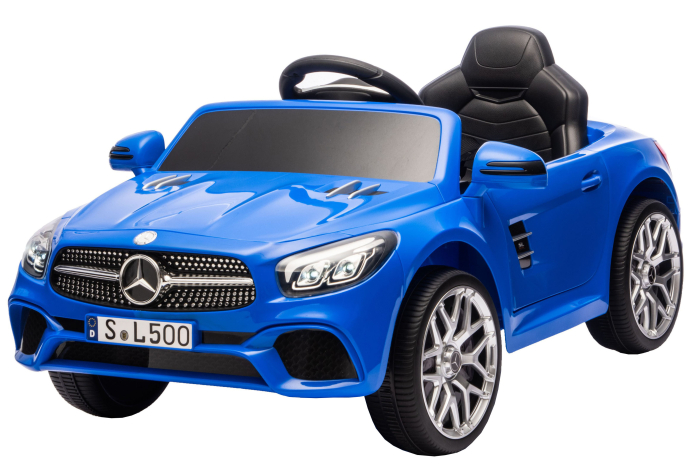 Masinuta electrica Premier Mercedes SL500, 12V, roti cauciuc EVA, scaun piele ecologica, albastru [5]