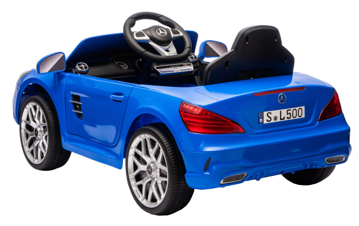Masinuta electrica Premier Mercedes SL500, 12V, roti cauciuc EVA, scaun piele ecologica, albastru [7]