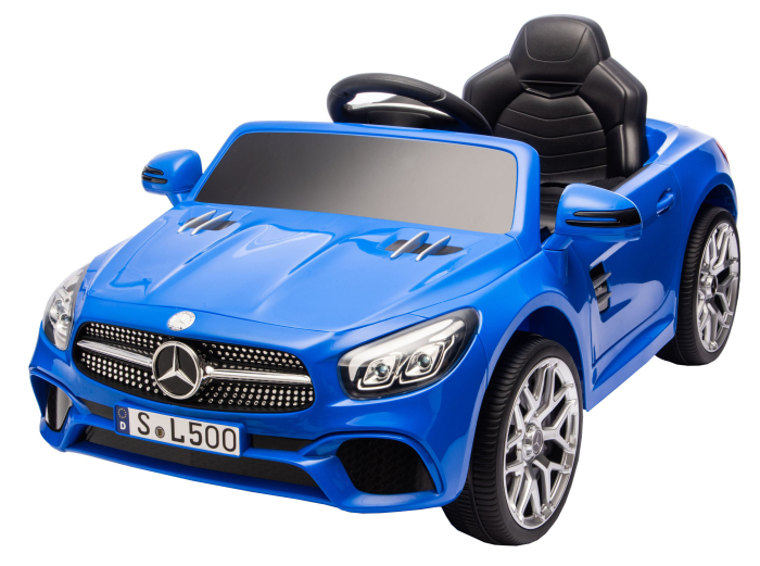 Masinuta electrica Premier Mercedes SL500, 12V, roti cauciuc EVA, scaun piele ecologica, albastru [10]