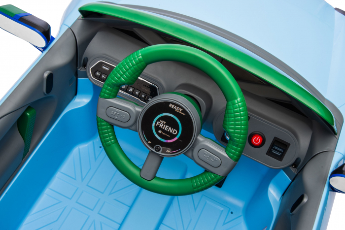 Masinuta electrica Premier Mini Concept Aceman, 12V, roti cauciuc EVA, scaun piele ecologica, albastru [36]