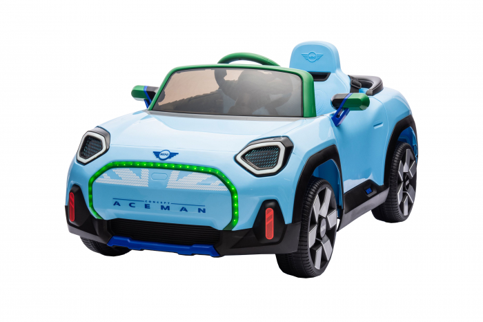 Masinuta electrica Premier Mini Concept Aceman, 12V, roti cauciuc EVA, scaun piele ecologica, albastru [4]