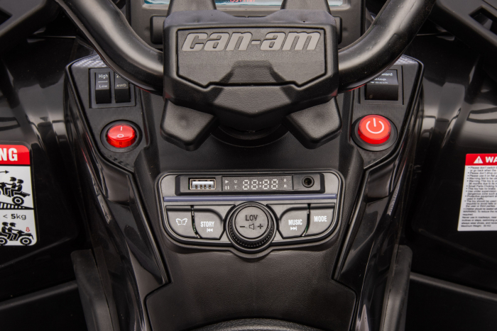 ATV electric Premier 4x4 Can-Am Outlander, 2 copii, 24V, roti cauciuc EVA, negru [27]