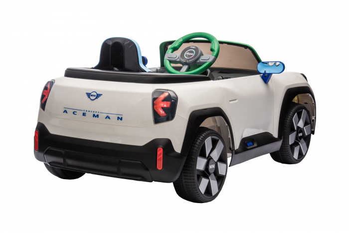 Masinuta electrica Premier Mini Concept Aceman, 12V, roti cauciuc EVA, scaun piele ecologica, alb [10]