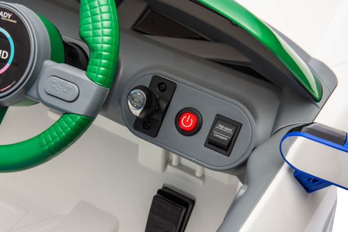 Masinuta electrica Premier Mini Concept Aceman, 12V, roti cauciuc EVA, scaun piele ecologica, alb [30]