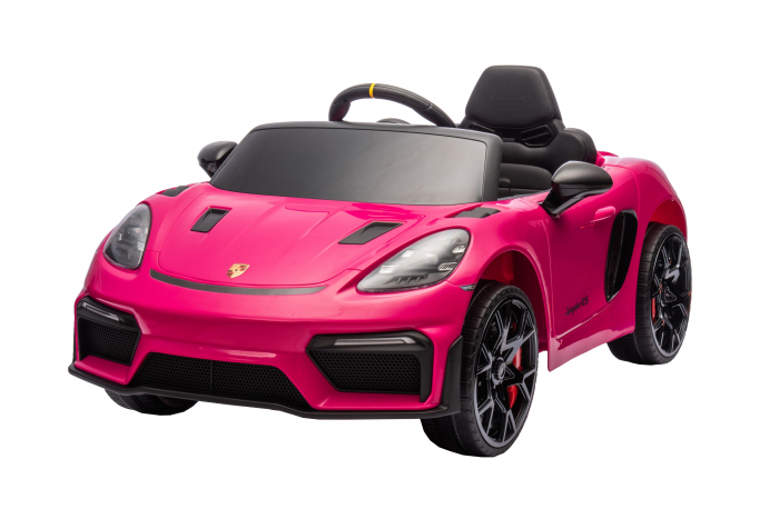 Masinuta electrica Premier Porsche Spyder 718 RS , 12V, roti cauciuc EVA, scaun piele ecologica, roz [5]