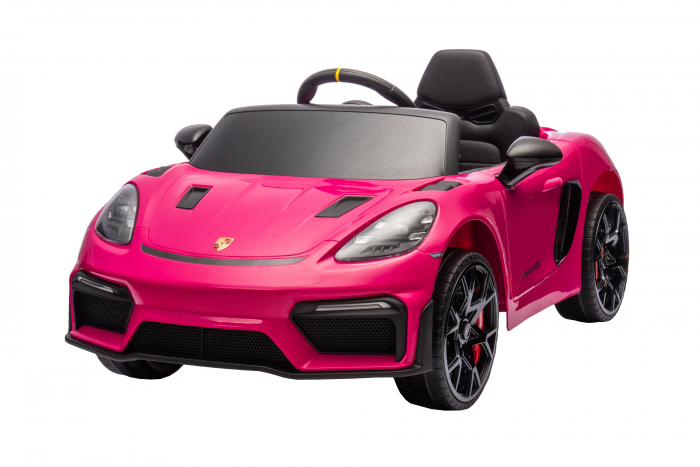 Masinuta electrica Premier Porsche Spyder 718 RS , 12V, roti cauciuc EVA, scaun piele ecologica, roz [4]