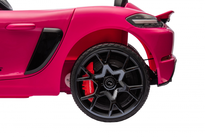 Masinuta electrica Premier Porsche Spyder 718 RS , 12V, roti cauciuc EVA, scaun piele ecologica, roz [20]