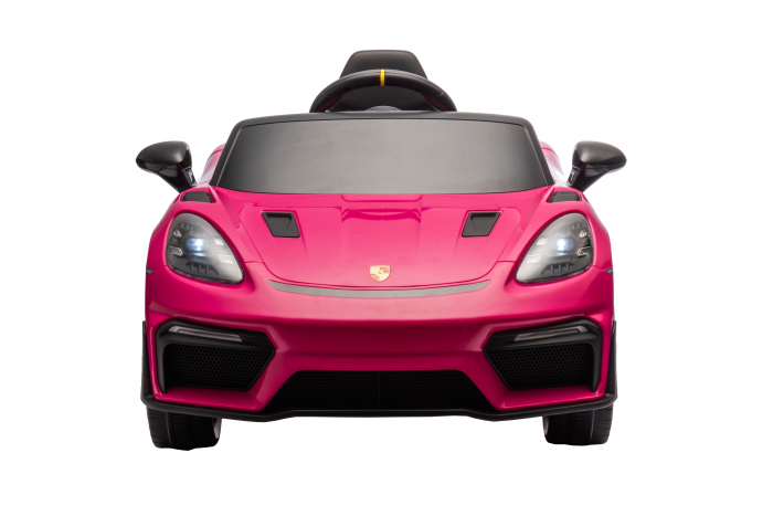 Masinuta electrica Premier Porsche Spyder 718 RS , 12V, roti cauciuc EVA, scaun piele ecologica, roz [30]