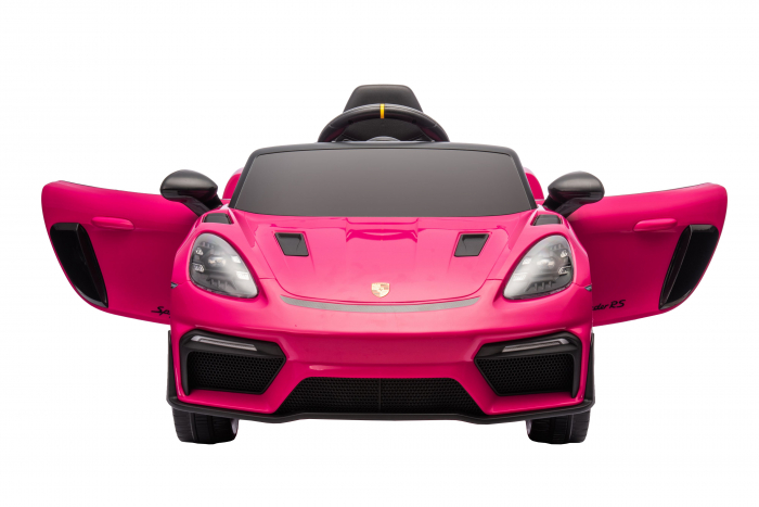 Masinuta electrica Premier Porsche Spyder 718 RS , 12V, roti cauciuc EVA, scaun piele ecologica, roz [12]