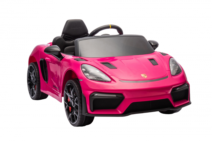 Masinuta electrica Premier Porsche Spyder 718 RS , 12V, roti cauciuc EVA, scaun piele ecologica, roz [10]