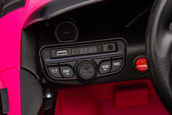Masinuta electrica Premier Porsche Spyder 718 RS , 12V, roti cauciuc EVA, scaun piele ecologica, roz [22]