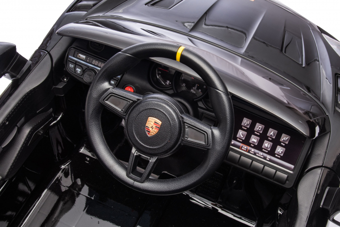 Masinuta electrica Premier Porsche Spyder 718 RS , 12V, roti cauciuc EVA, scaun piele ecologica, negru [28]