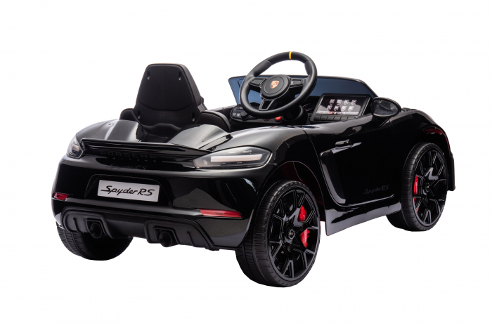 Masinuta electrica Premier Porsche Spyder 718 RS , 12V, roti cauciuc EVA, scaun piele ecologica, negru [9]