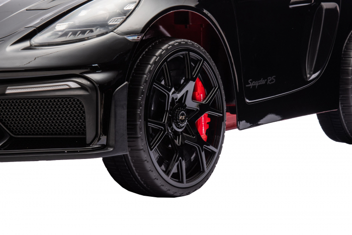 Masinuta electrica Premier Porsche Spyder 718 RS , 12V, roti cauciuc EVA, scaun piele ecologica, negru [19]