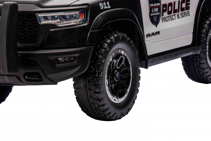 Masinuta electrica Premier RAM 1500 RHO Politie, 12V, roti cauciuc EVA, scaun piele ecologica, negru [16]