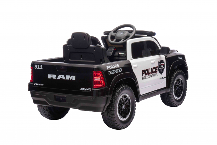 Masinuta electrica Premier RAM 1500 RHO Politie, 12V, roti cauciuc EVA, scaun piele ecologica, negru [15]