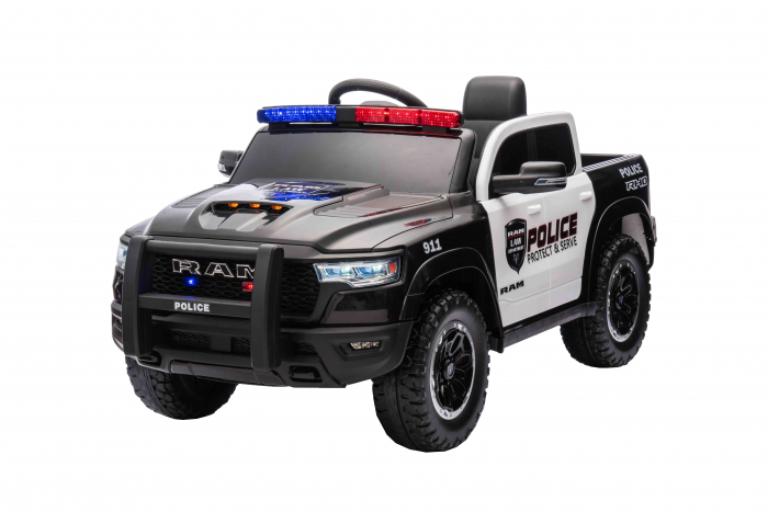 Masinuta electrica Premier RAM 1500 RHO Politie, 12V, roti cauciuc EVA, scaun piele ecologica, negru [4]