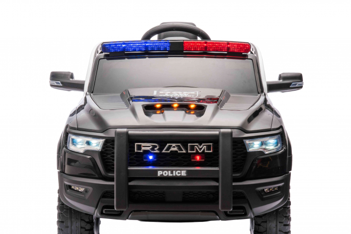 Masinuta electrica Premier RAM 1500 RHO Politie, 12V, roti cauciuc EVA, scaun piele ecologica, negru [29]