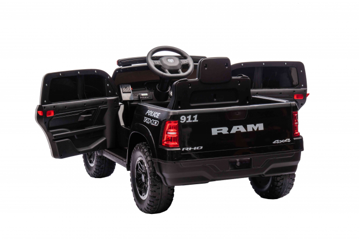Masinuta electrica Premier RAM 1500 RHO Politie, 12V, roti cauciuc EVA, scaun piele ecologica, negru [10]