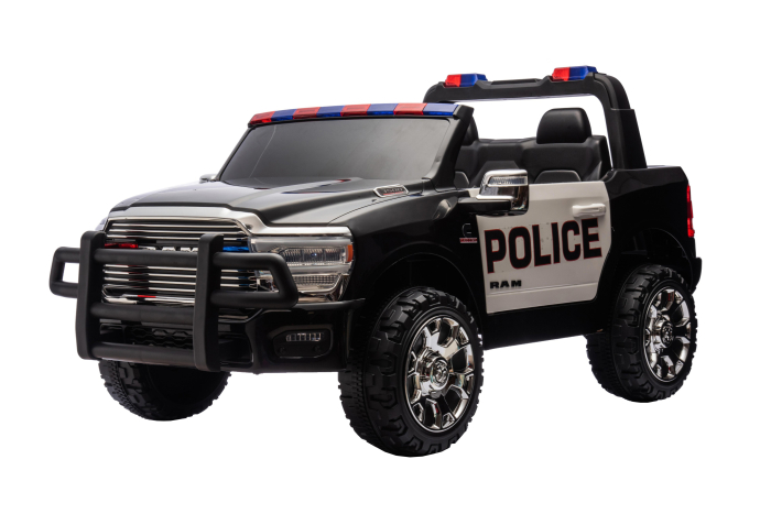 Masinuta electrica Premier RAM 3500 Politie, 12V, 2 copii, roti cauciuc EVA, scaun piele ecologica, negru [16]