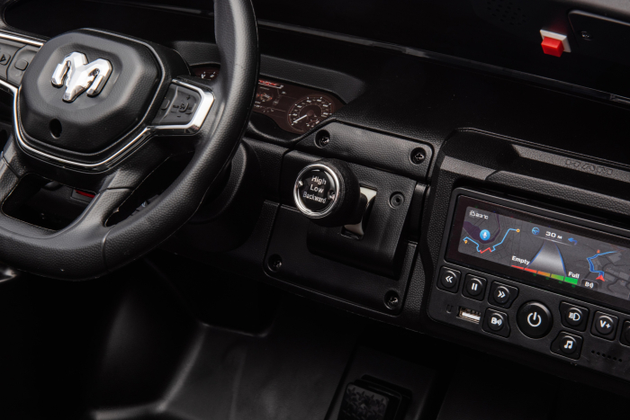 Masinuta electrica Premier RAM 3500 Politie, 12V, 2 copii, roti cauciuc EVA, scaun piele ecologica, negru [21]