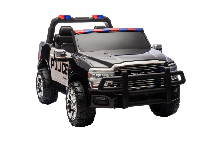 Masinuta electrica Premier RAM 3500 Politie, 12V, 2 copii, roti cauciuc EVA, scaun piele ecologica, negru [11]