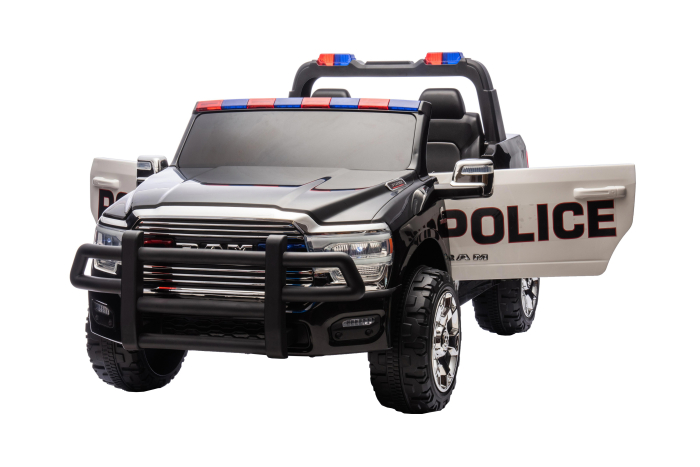 Masinuta electrica Premier RAM 3500 Politie, 12V, 2 copii, roti cauciuc EVA, scaun piele ecologica, negru [13]