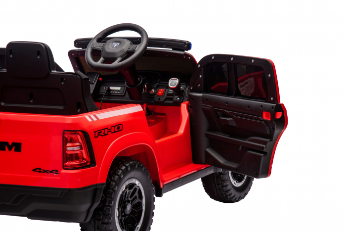 Masinuta electrica Premier RAM 1500 RHO Pompieri, 12V, roti cauciuc EVA, scaun piele ecologica, rosu [14]