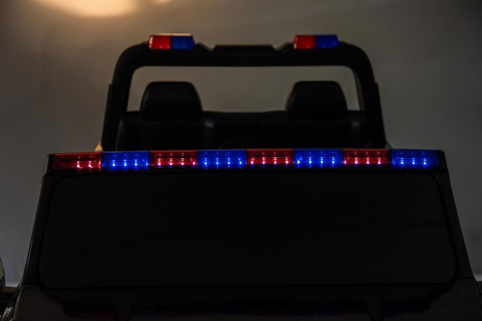 Masinuta electrica Premier RAM 3500 Politie, 12V, 2 copii, roti cauciuc EVA, scaun piele ecologica, negru [26]