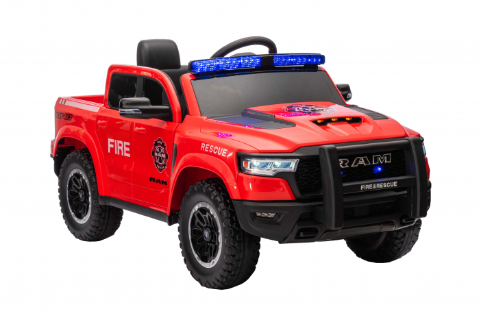 Masinuta electrica Premier RAM 1500 RHO Pompieri, 12V, roti cauciuc EVA, scaun piele ecologica, rosu [7]
