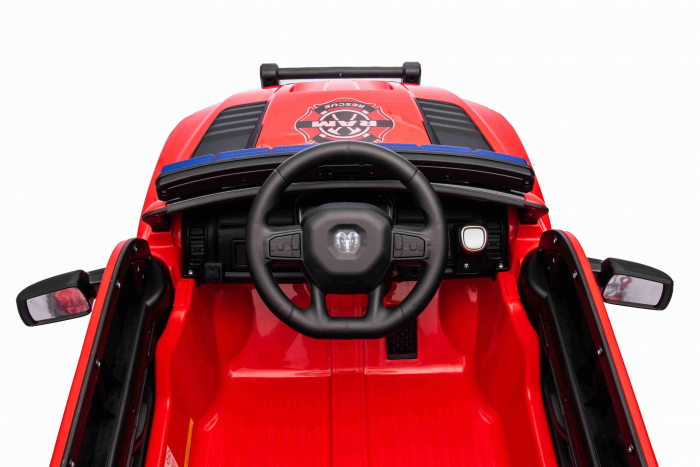 Masinuta electrica Premier RAM 1500 RHO Pompieri, 12V, roti cauciuc EVA, scaun piele ecologica, rosu [29]