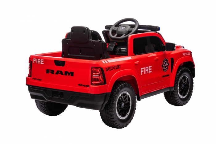 Masinuta electrica Premier RAM 1500 RHO Pompieri, 12V, roti cauciuc EVA, scaun piele ecologica, rosu [18]