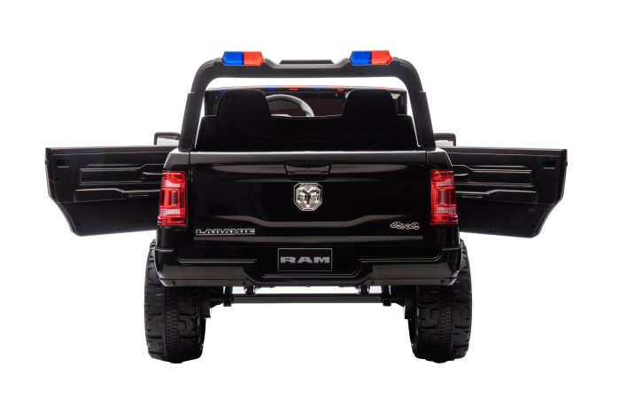 Masinuta electrica Premier RAM 3500 Politie, 12V, 2 copii, roti cauciuc EVA, scaun piele ecologica, negru [14]