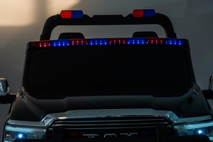 Masinuta electrica Premier RAM 3500 Politie, 12V, 2 copii, roti cauciuc EVA, scaun piele ecologica, negru [24]