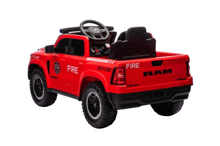Masinuta electrica Premier RAM 1500 RHO Pompieri, 12V, roti cauciuc EVA, scaun piele ecologica, rosu [16]