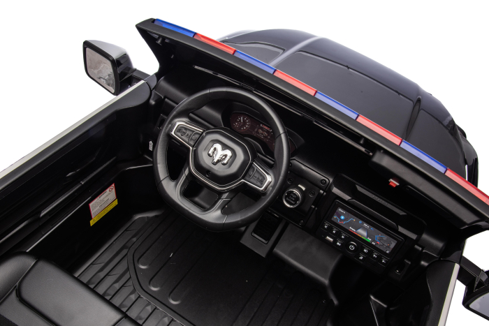 Masinuta electrica Premier RAM 3500 Politie, 12V, 2 copii, roti cauciuc EVA, scaun piele ecologica, negru [23]