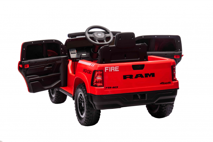 Masinuta electrica Premier RAM 1500 RHO Pompieri, 12V, roti cauciuc EVA, scaun piele ecologica, rosu [12]