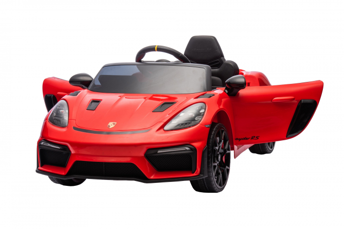Masinuta electrica Premier Porsche Spyder 718 RS , 12V, roti cauciuc EVA, scaun piele ecologica, rosu [11]