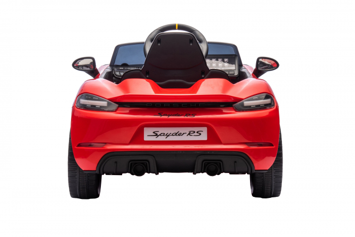 Masinuta electrica Premier Porsche Spyder 718 RS , 12V, roti cauciuc EVA, scaun piele ecologica, rosu [8]