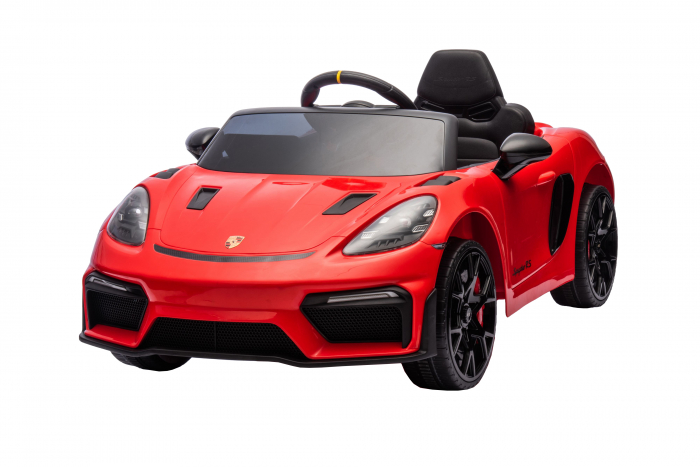 Masinuta electrica Premier Porsche Spyder 718 RS , 12V, roti cauciuc EVA, scaun piele ecologica, rosu [4]