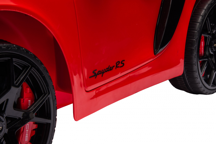 Masinuta electrica Premier Porsche Spyder 718 RS , 12V, roti cauciuc EVA, scaun piele ecologica, rosu [33]