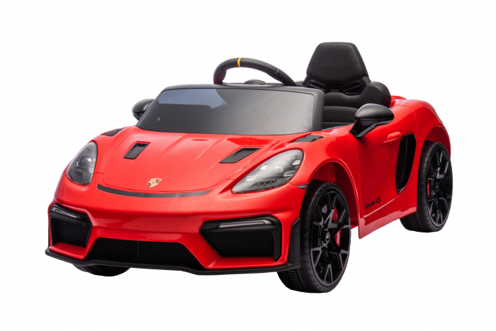 Masinuta electrica Premier Porsche Spyder 718 RS , 12V, roti cauciuc EVA, scaun piele ecologica, rosu [5]