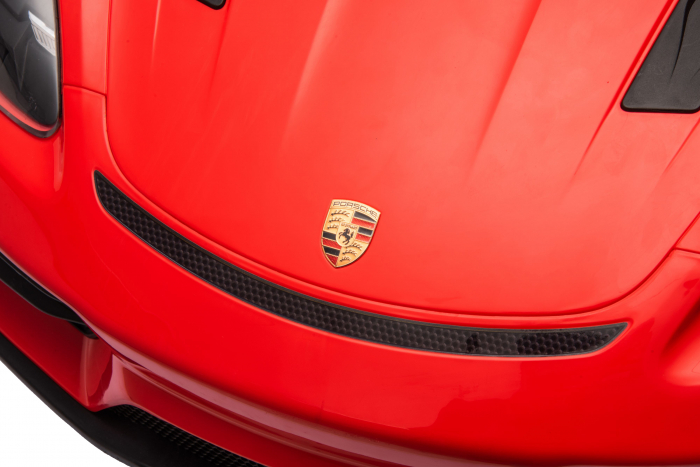 Masinuta electrica Premier Porsche Spyder 718 RS , 12V, roti cauciuc EVA, scaun piele ecologica, rosu [19]