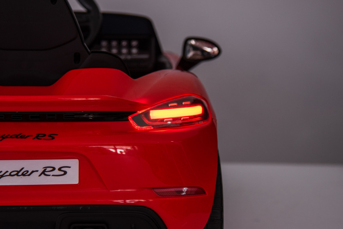 Masinuta electrica Premier Porsche Spyder 718 RS , 12V, roti cauciuc EVA, scaun piele ecologica, rosu [38]