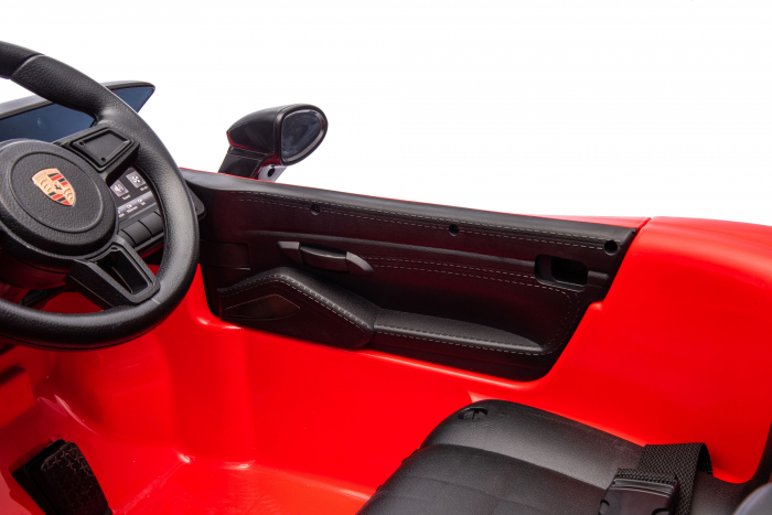 Masinuta electrica Premier Porsche Spyder 718 RS , 12V, roti cauciuc EVA, scaun piele ecologica, rosu [32]